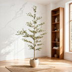 7-Foot Realistic Artificial Black Olive Tree in Decorative Pot