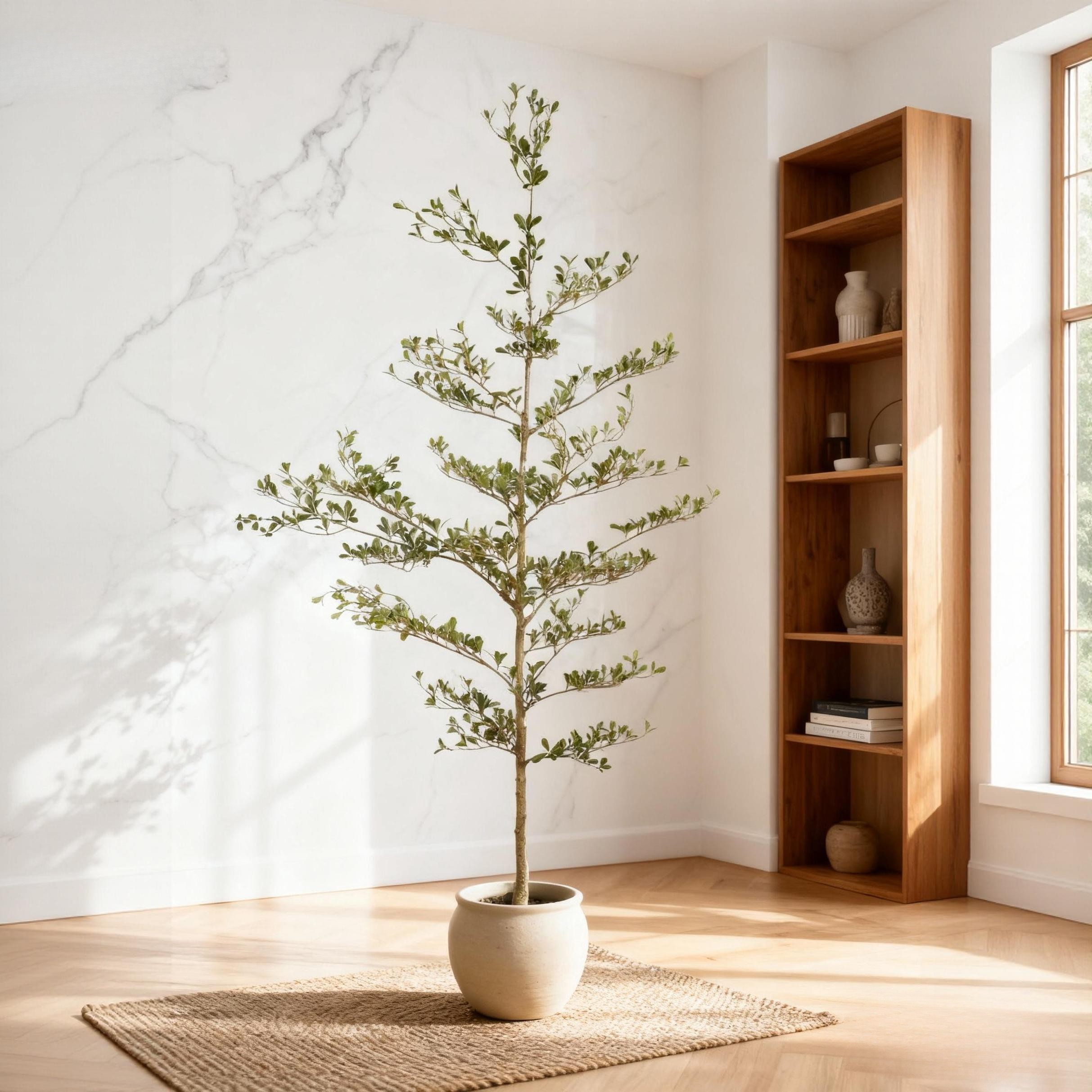 7-Foot Realistic Artificial Black Olive Tree in Decorative Pot