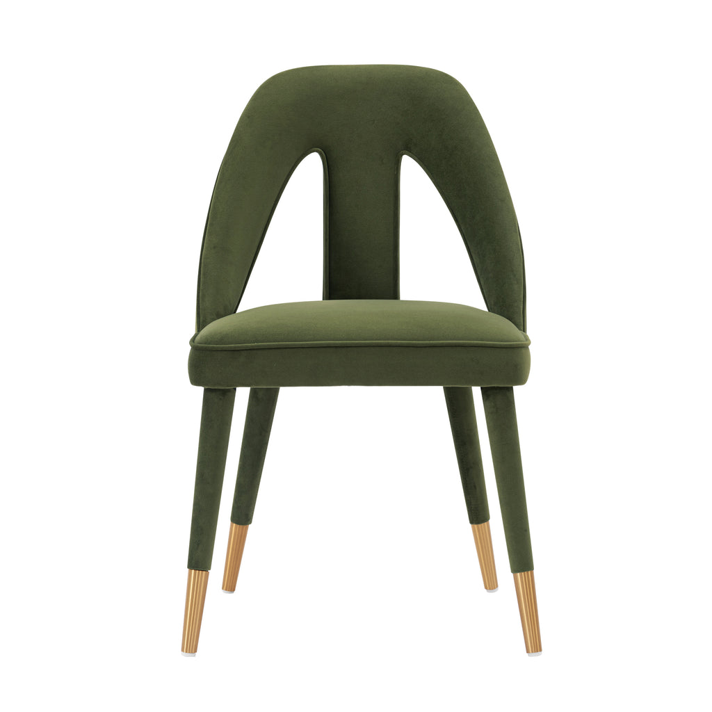 Neda Upholstered Velvet Dining Chair in Olive Green