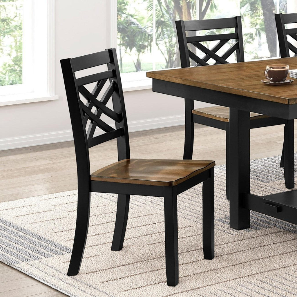 5pc Black Brown Dining Set with Storage and Chairs.