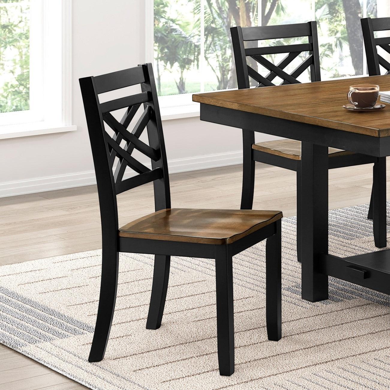 5pc Black Brown Dining Set with Storage and Chairs.