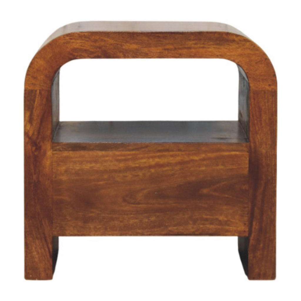 Darcy Chestnut Nightstand with Drawer and open shelf