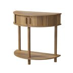 Half-Moon Console Table - Walnut for Entryway & Living Room.
