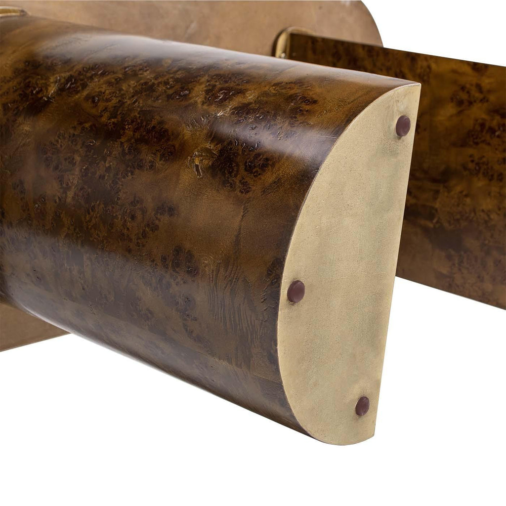 Jesse Oval Computer Desk with Drawer in Dark Brown.