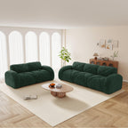 Modern Green Sofa Set for Living Room - 2 Piece Couch.