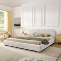 King Size Upholstered Bed Frame with Curved Headboard.