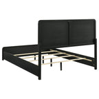 Burton Black Upholstered Queen Bed - Modern Design.