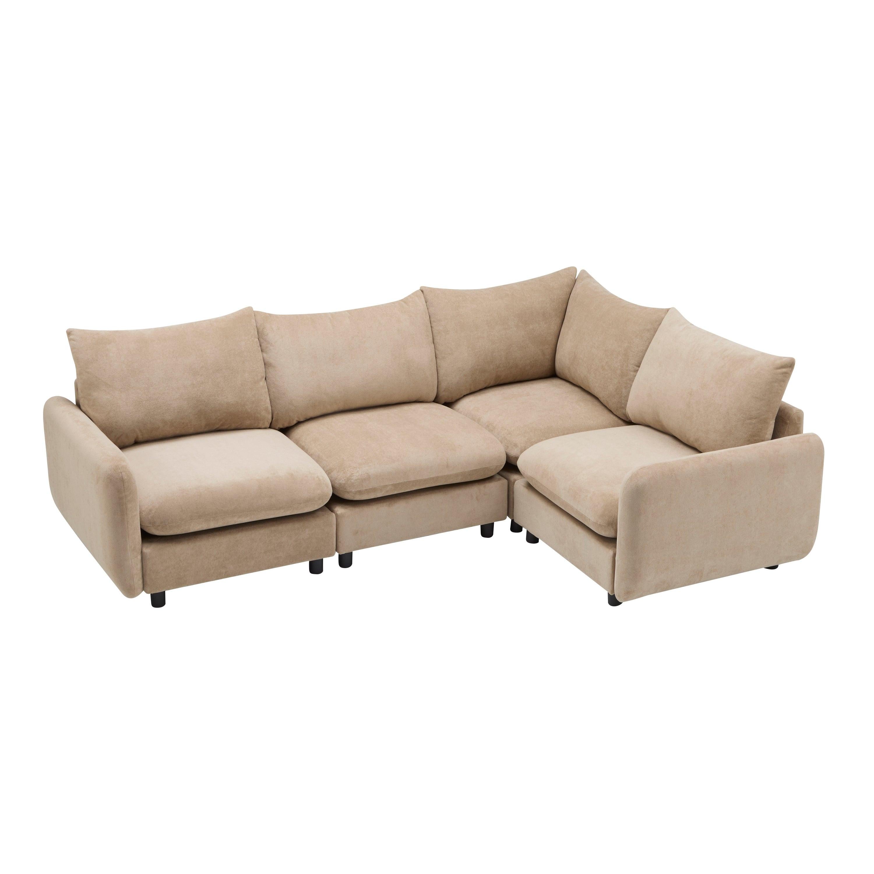L Shaped Modular Sectional Sofa - Nomad 4-Piece Couch.