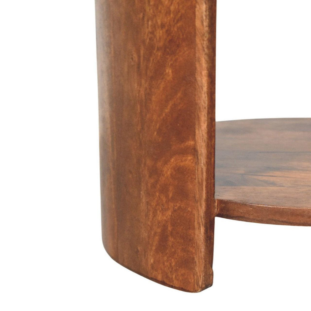 Savoy Leather Stool - Artisan Crafted Solid Wood.