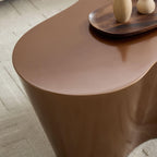 Brown Fiberglass Coffee Table - 50 Inch Unique Shape.
