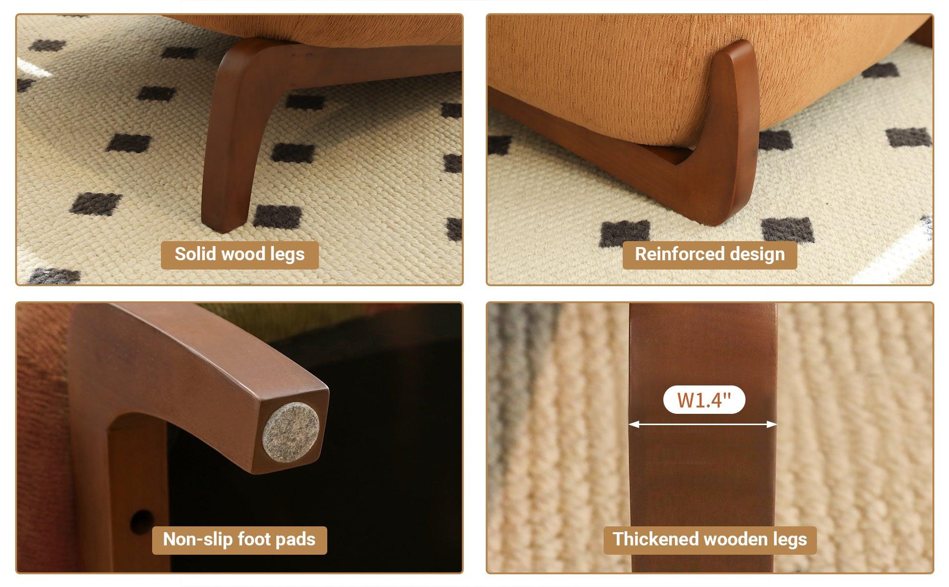 Accent Chair with Solid Wood Legs for Cozy Spaces.