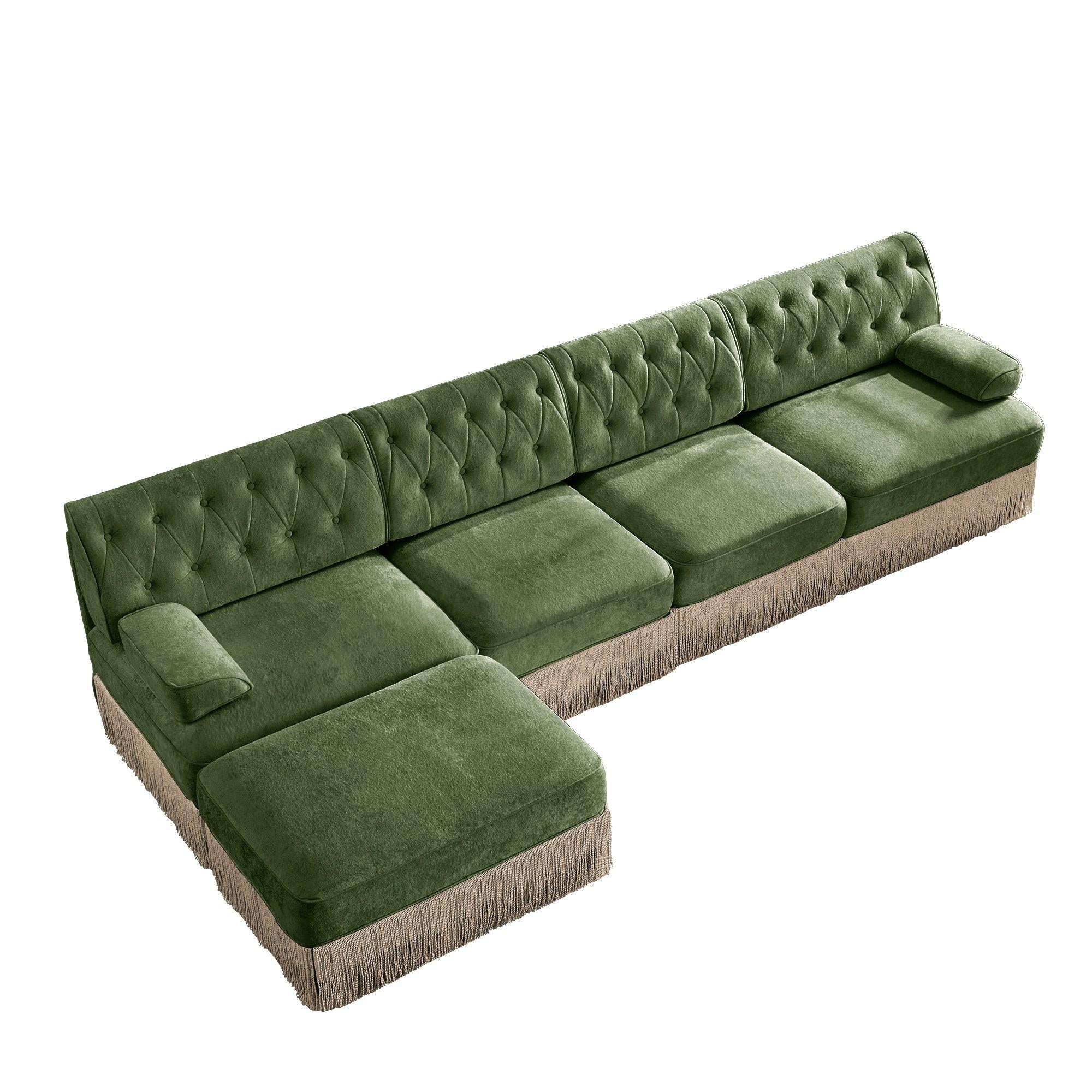 Pet-Friendly Velvet Sectional Sofa for Living Rooms.