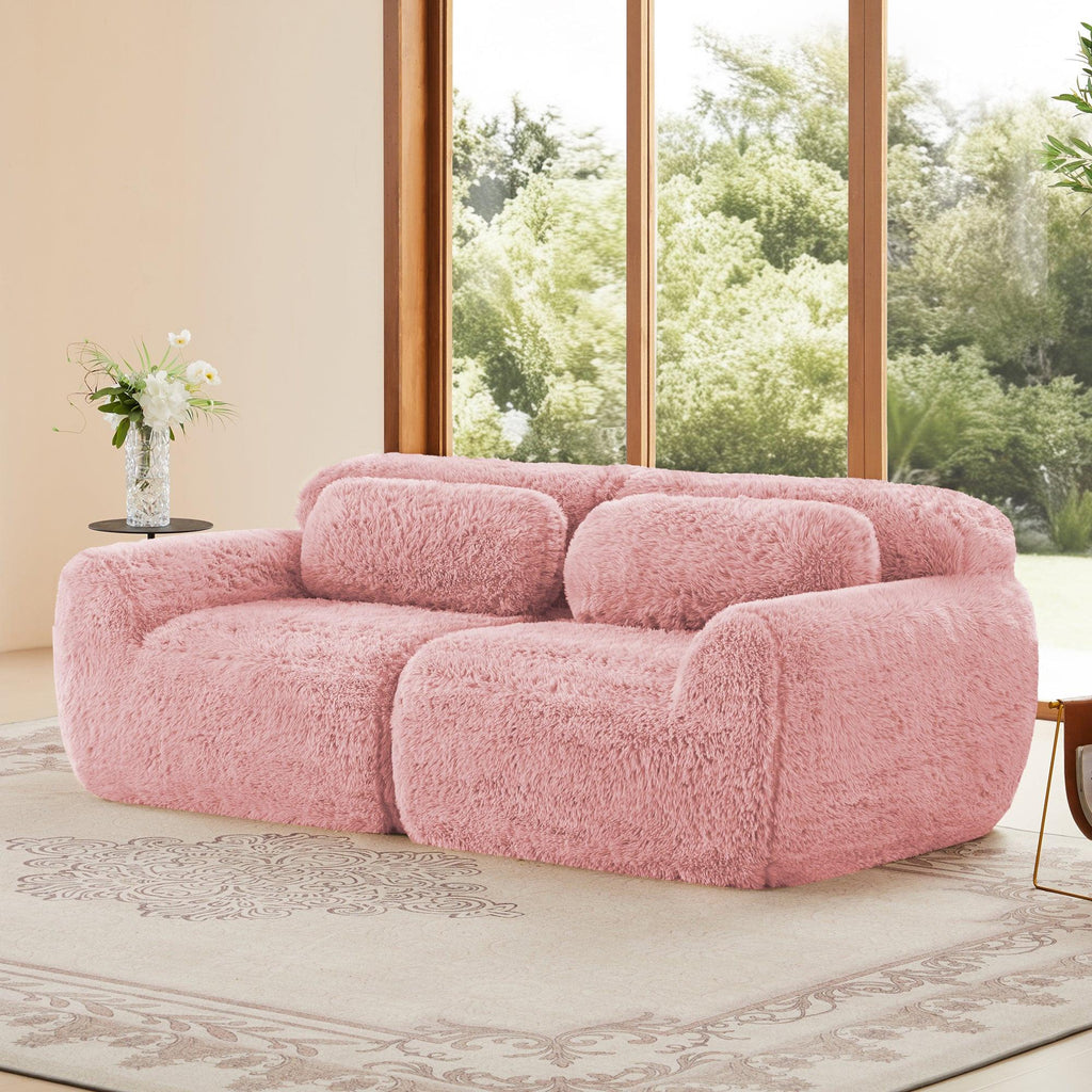 Modular Pink Sofa - 2-Seater Sectional Couch.