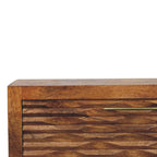Solid Wood Amber Wavefront Cabinet for Modern Living Space.