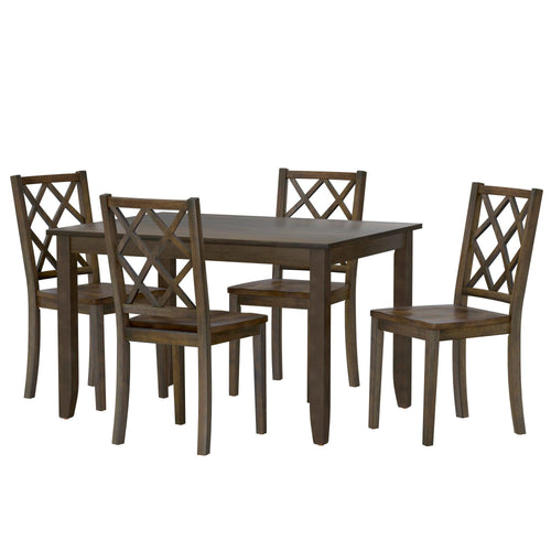 Brown 5 Piece Dining Table Set.