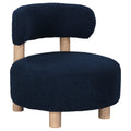 Calianna Blue Boucle Barrel Accent Chair with Natural Oak Frame