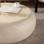 Mid-Century Round Coffee Table - MgO Faux Stone Design.