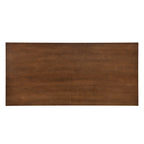 Top-down view of Coad 84-inch Walnut Dining Table showcasing smooth solid wood surface and seamless rectangular design.