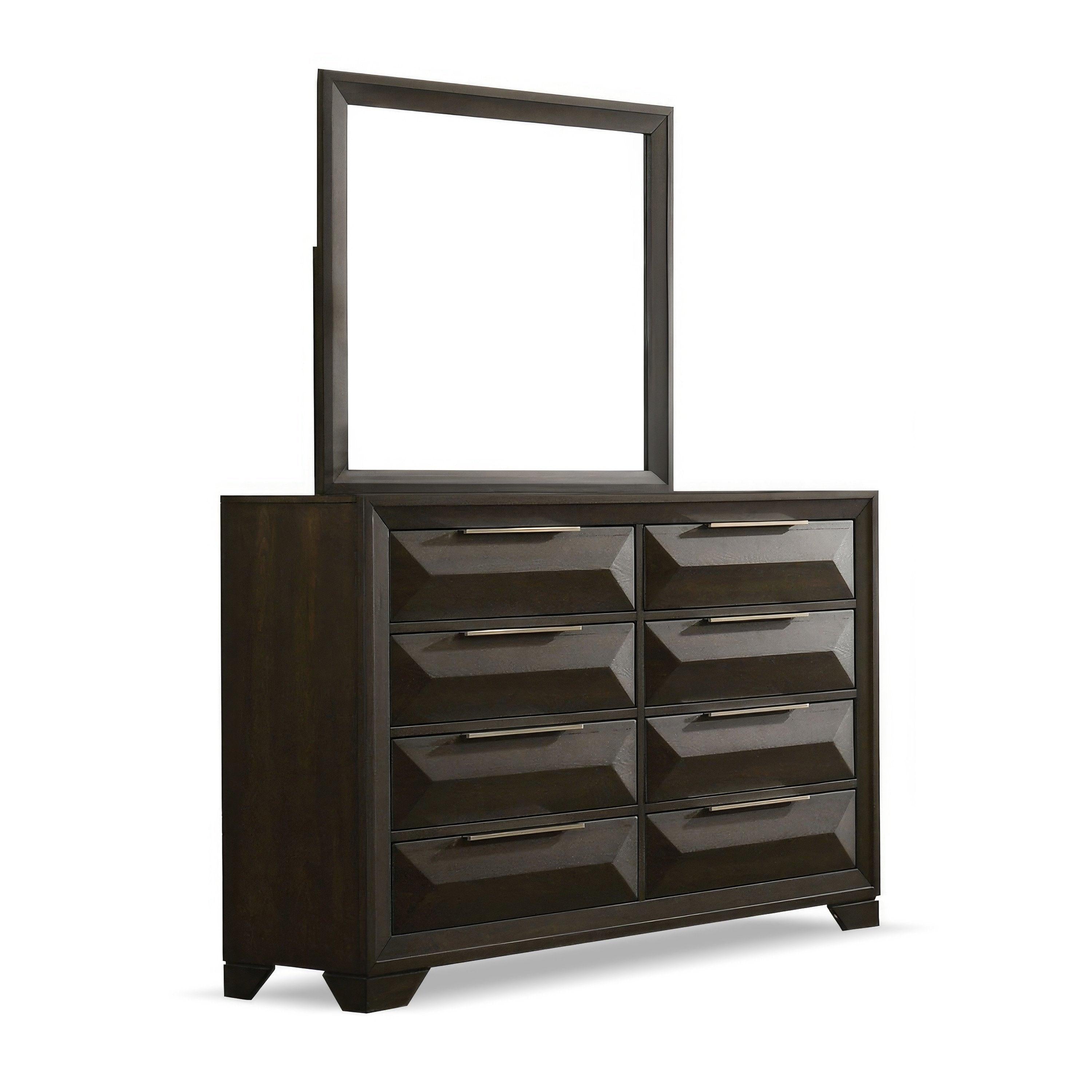 Transitional Dresser with Mirror for Stylish Storage.