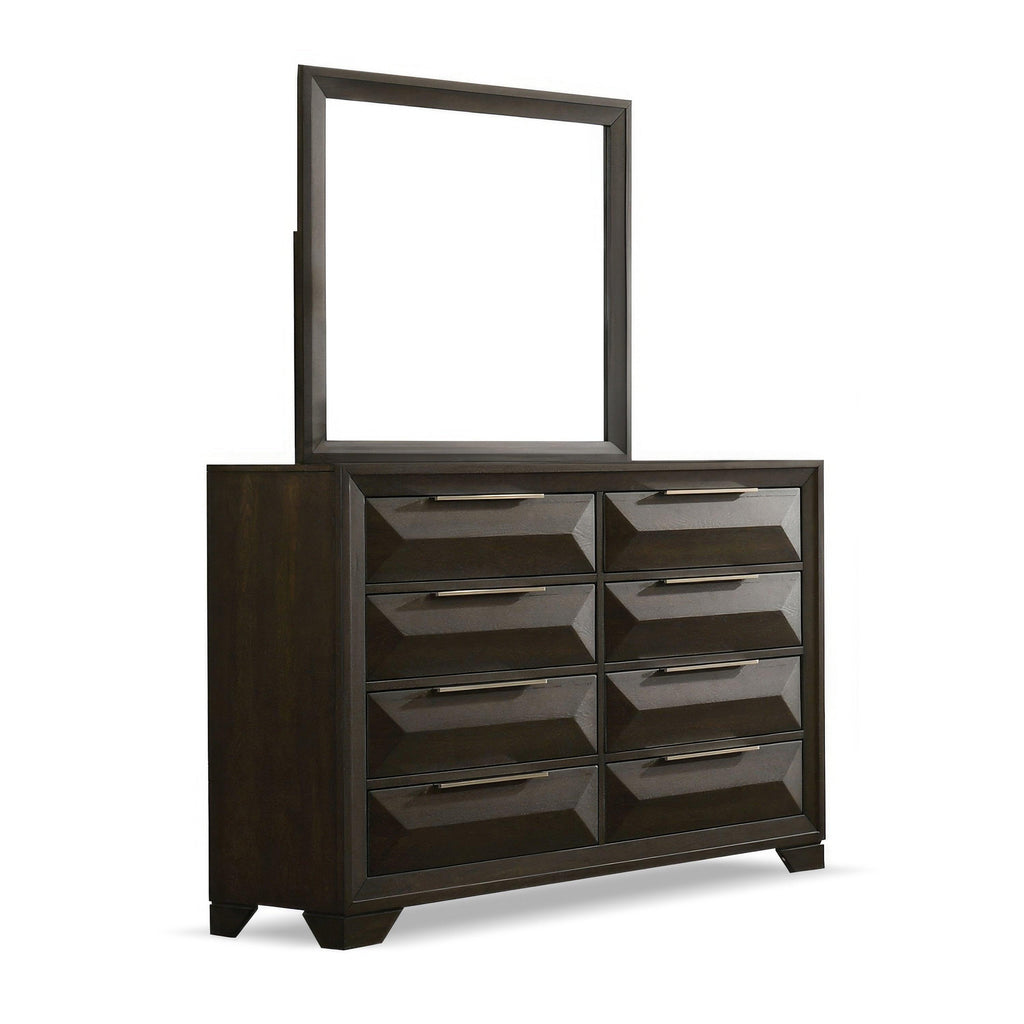 Transitional 8-Drawer Dresser in Espresso for Bedroom Storage.