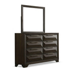 Transitional 8-Drawer Dresser in Espresso for Bedroom Storage.