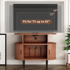 Mid Century Modern Record Player Stand with Charging Station.