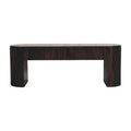 Solid Wood Velvet Mocha Fluted Console Table,Mocha