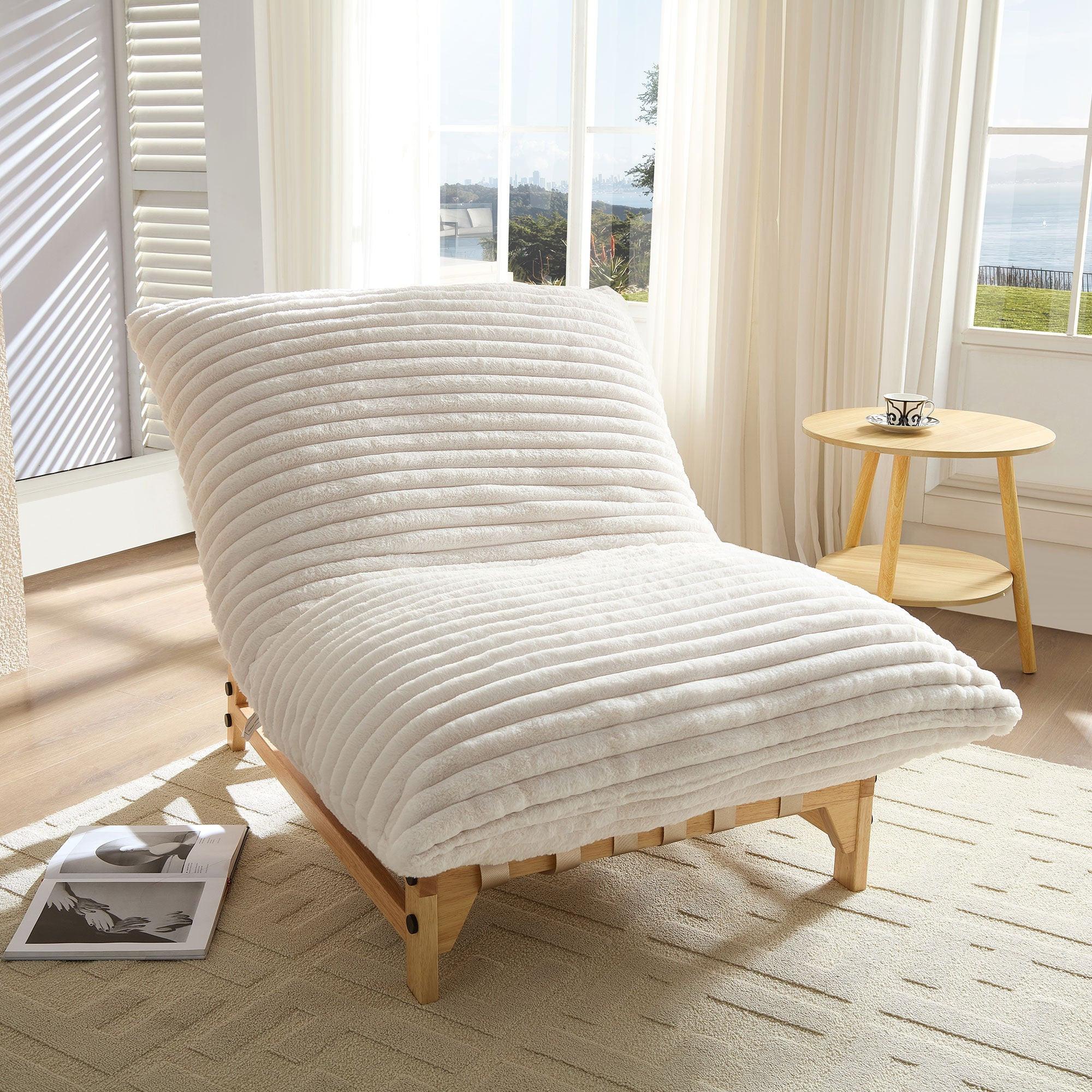 Corduroy Armless Lazy Sofa for Living Rooms & Bedrooms.
