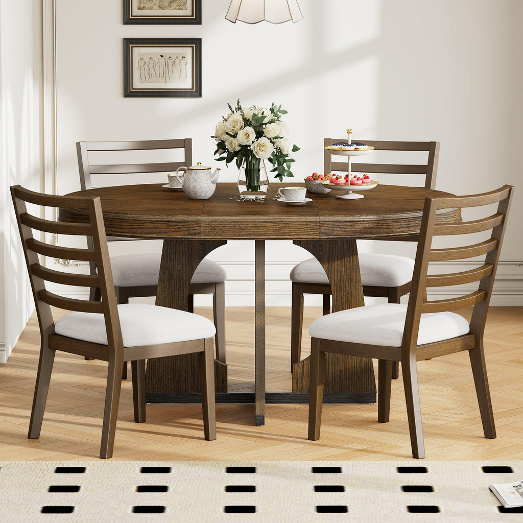 TREXM Extendable Dining Table Set for 4 with Chairs.