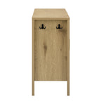 Side view of sideboard cabinet featuring dual hooks for added utility, ideal for hanging accessories or bags.