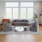 Curved Sectional Sofa with 6 Pillows for Living Room.