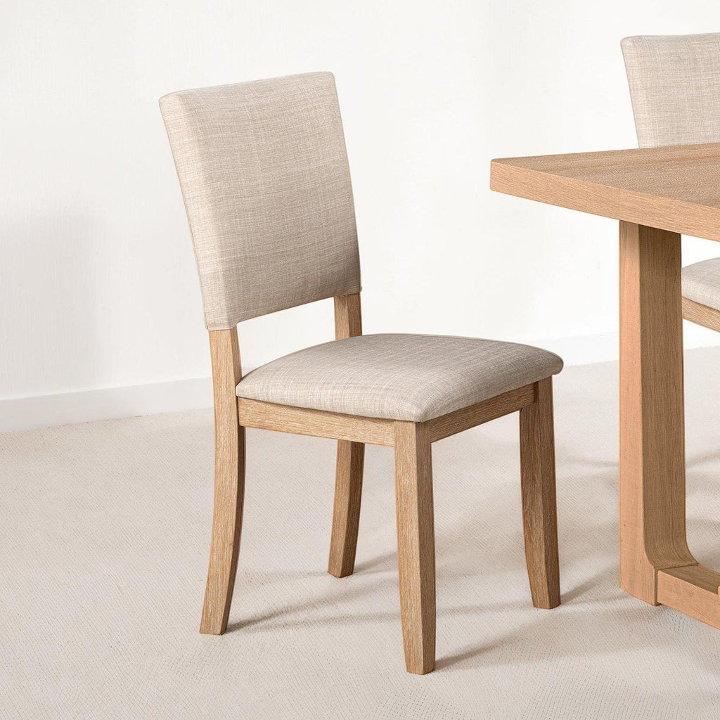Transitional 5pc Dining Set with Natural Finish.