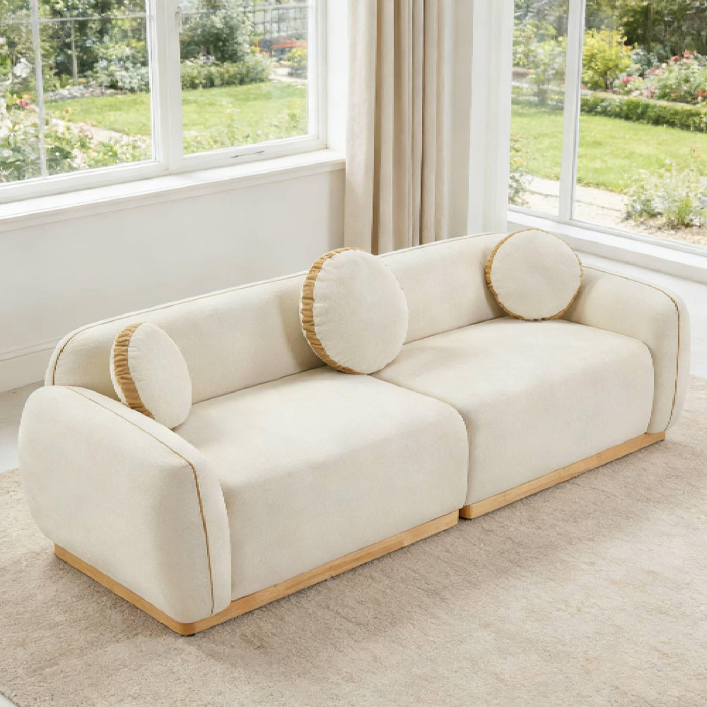 90.94'' Modern Sofa Set for Living Room with Pillows.