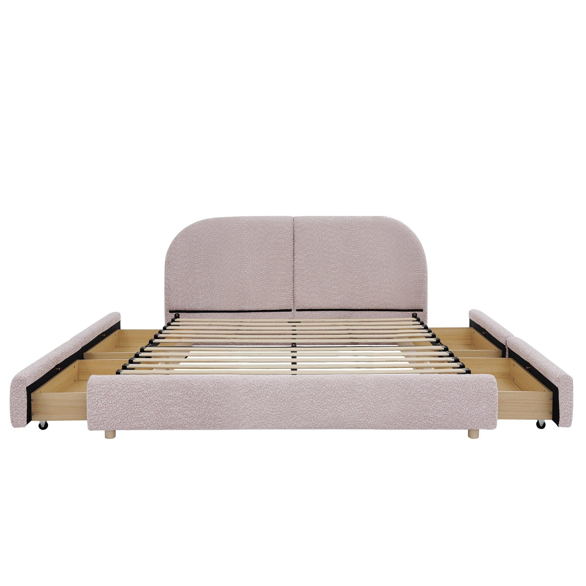 Queen Size Upholstered Bed Frame - Modern Minimalist Design.
