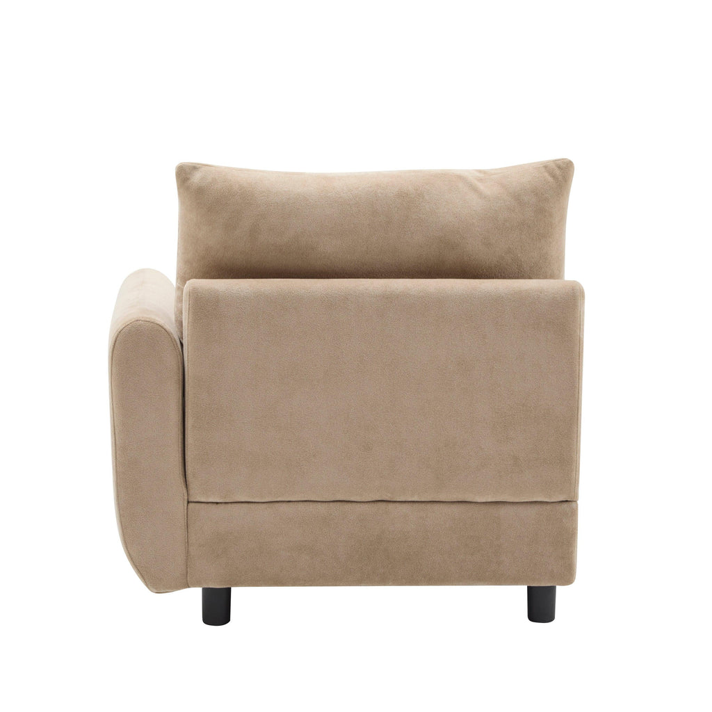 99 in. 4-Piece Modular Velvet Sectional Sofa with Ottoman.