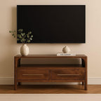 Solid Wood Arched Edge Media Unit.