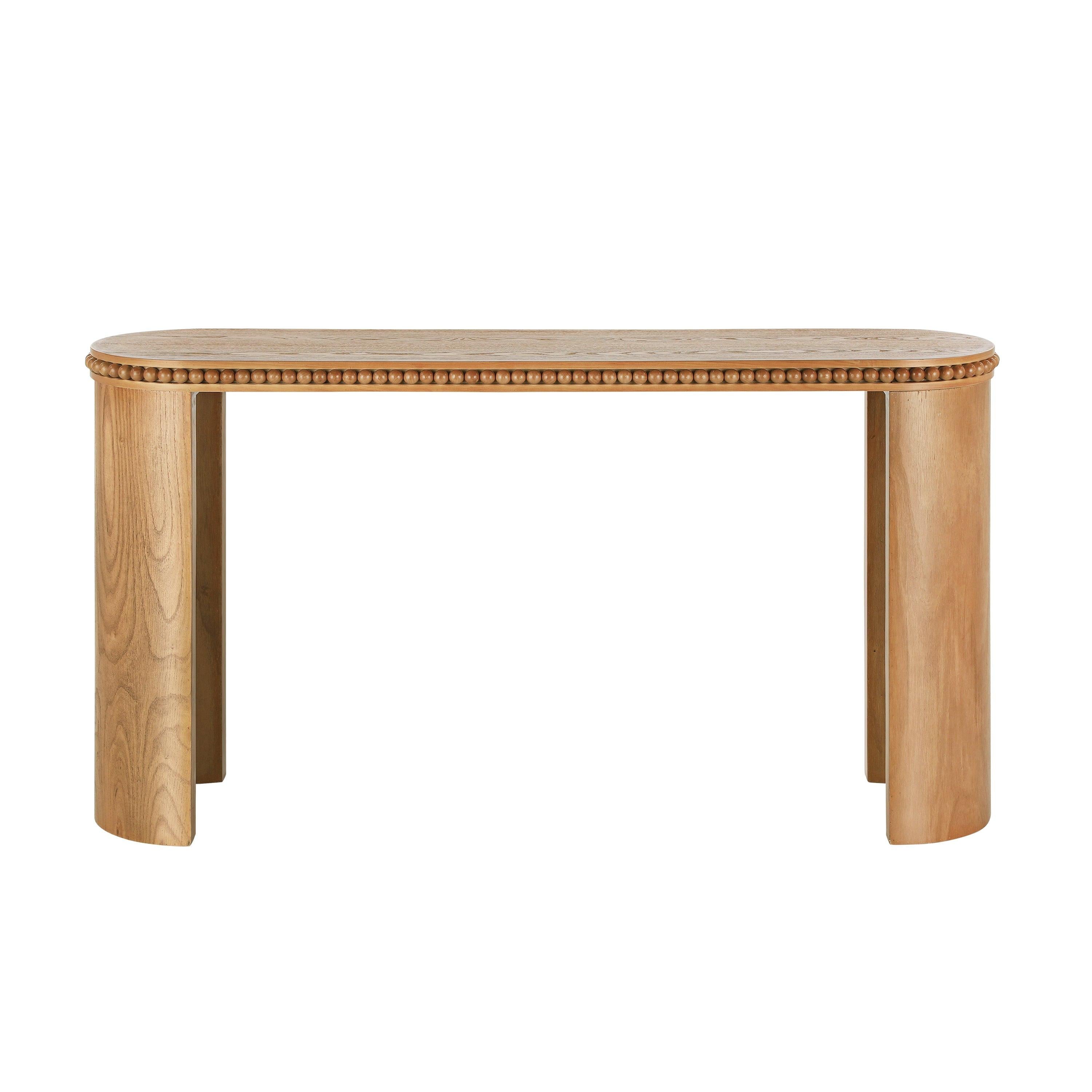 Vintage Beaded Console Table with Reversible Curved Legs.
