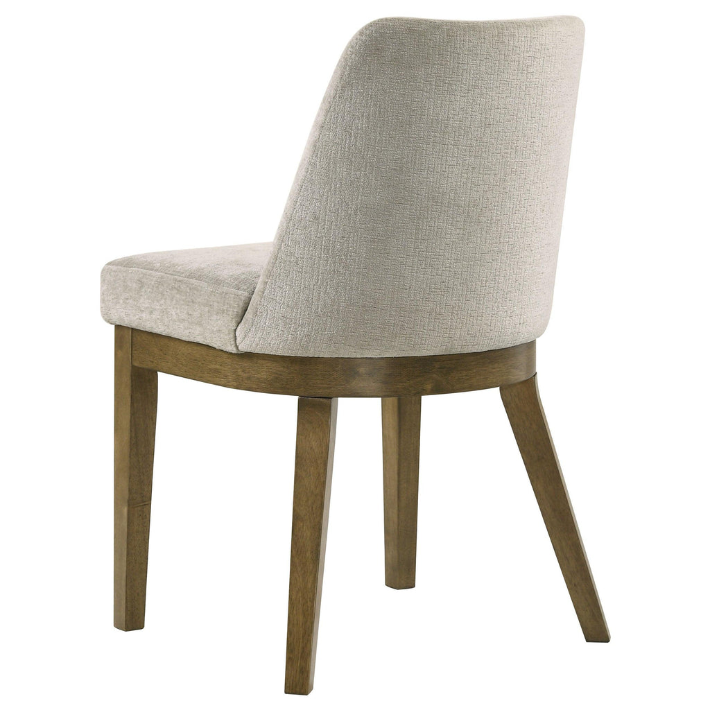 Light Tan Upholstered Dining Side Chair Set of 2.
