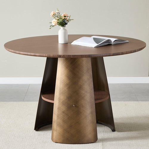 47.25 Inch Round Dining Table for 4-6 People.