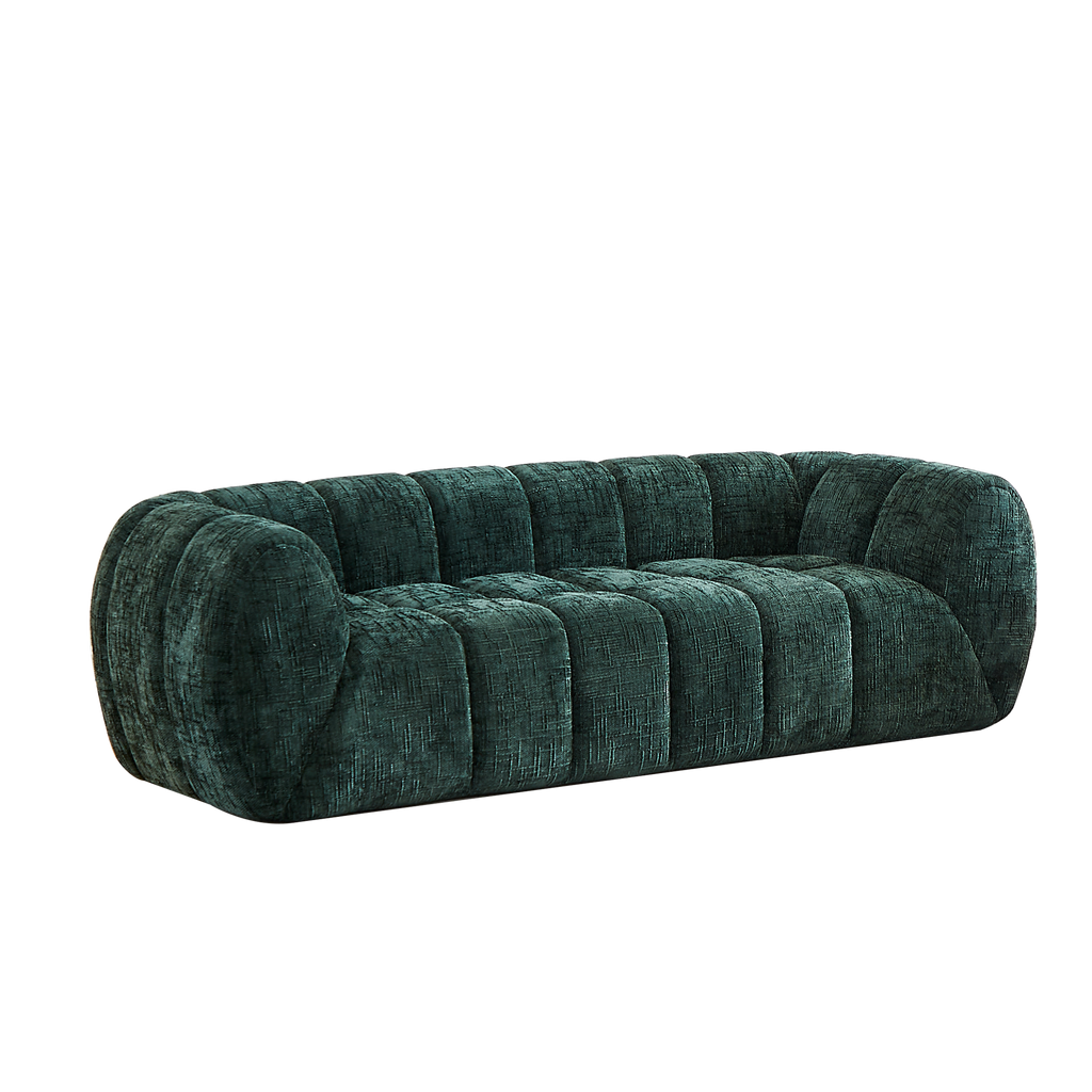 Chenille Foam Sofa - Modern Quilted Design for Comfort.