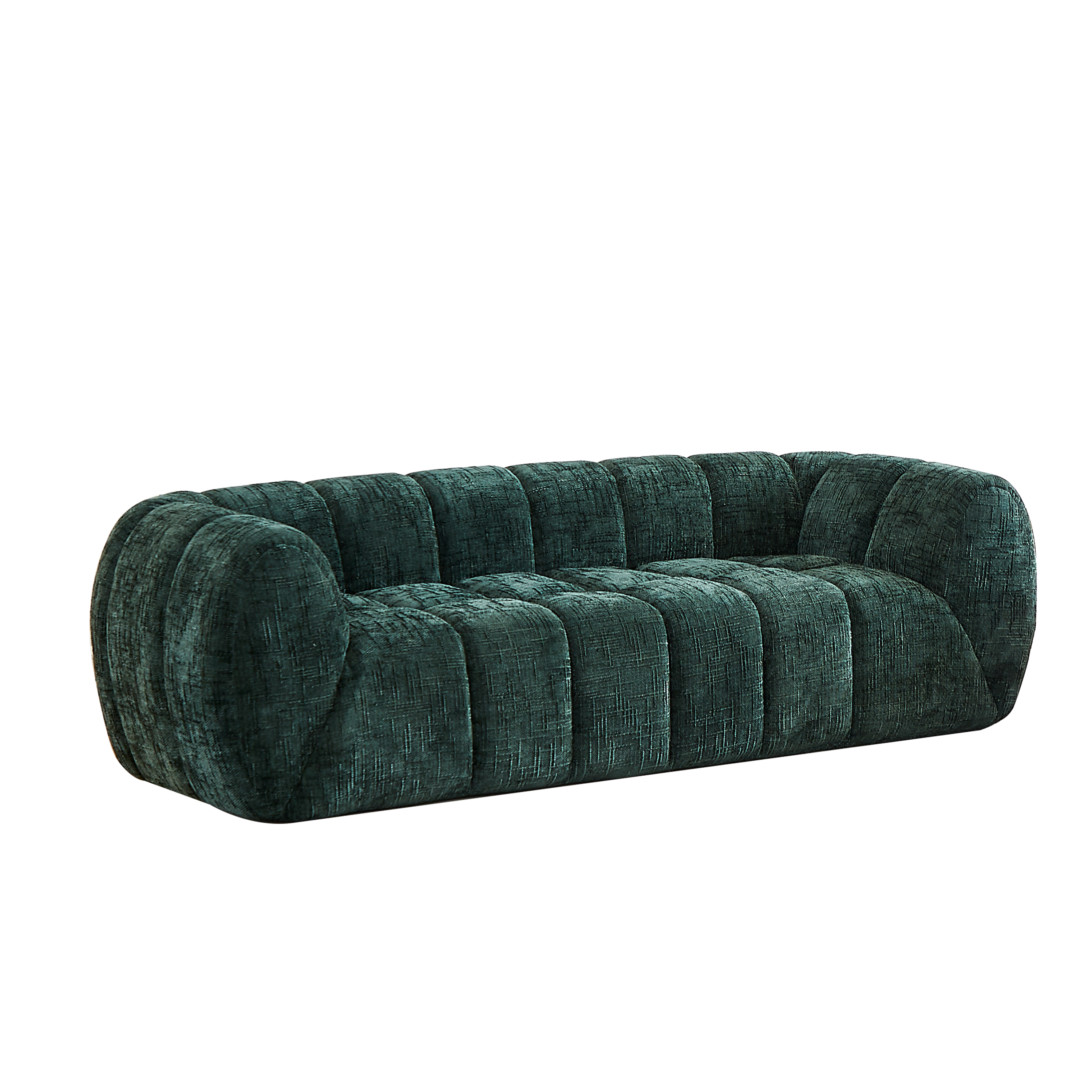 Chenille Foam Sofa - Modern Quilted Design for Comfort.