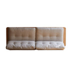 Elegant Solid Wood Sofa with Storage and Removable Cushions.