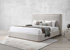 Orane Gray Linen Queen Size Upholstered Platform Bed