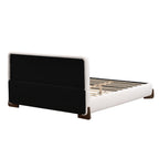 King Size Upholstered Bed with Durable Wood Legs.
