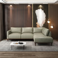 Tampa Airy Light Green Top Grain Leather Sectional Sofa with Chaise