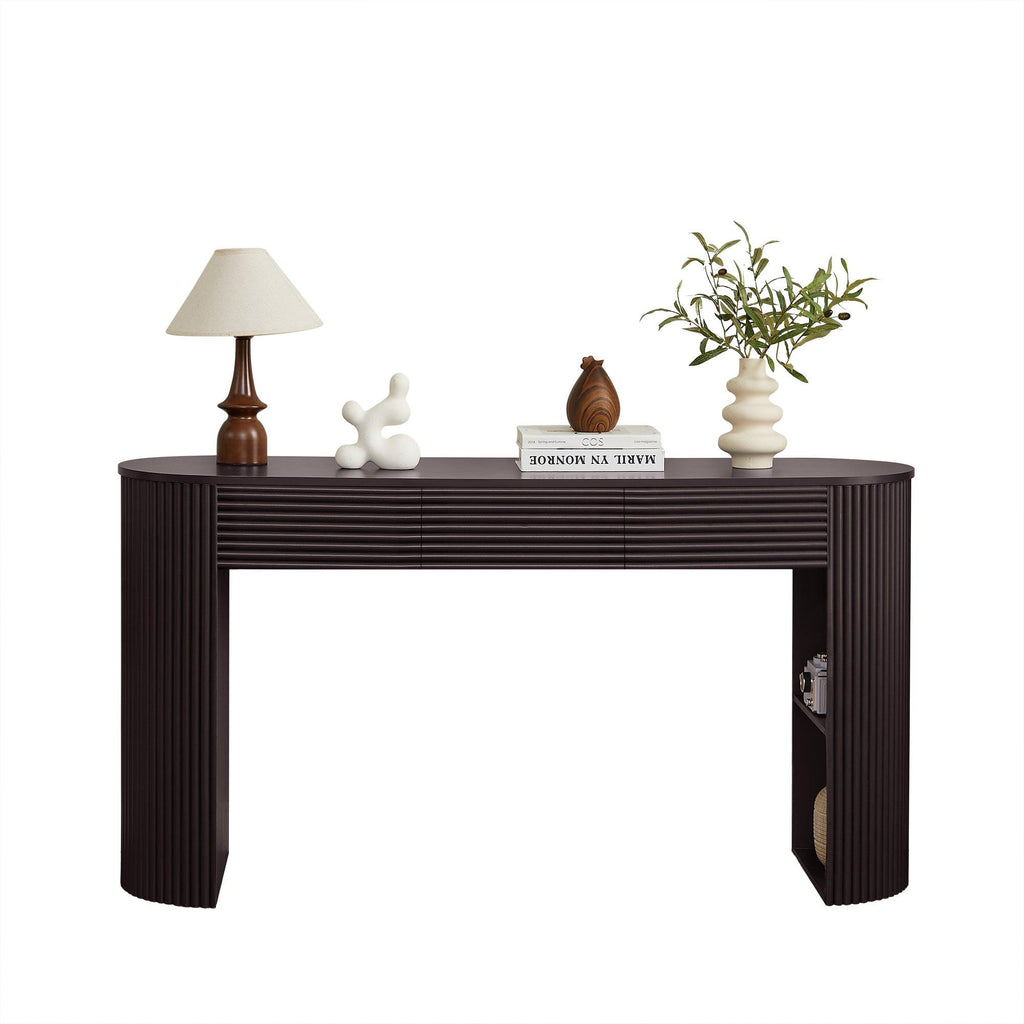 Retro Console Table with Storage for Living Room & Entryway.
