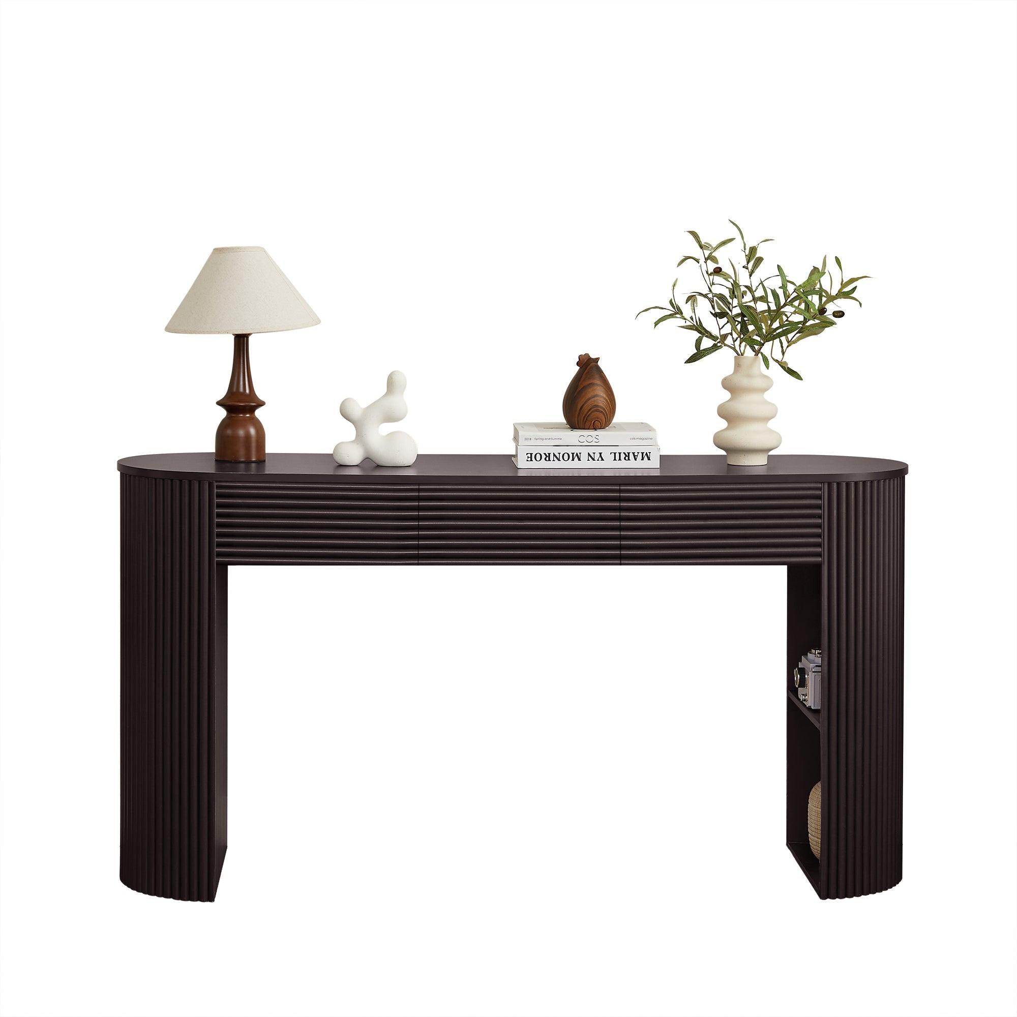 Retro Console Table with Storage for Living Room & Entryway.