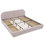 King Size Upholstered Bed Frame with Curved Headboard.