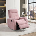 Paterson Pink Microsuede Velvet Swivel Recliner with Manual Handle