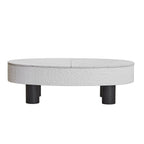 Oval Coffee Table with Storage and Faux Marble.